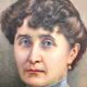 Portrait woman with blue eyes, oil on canvas signed J Bernard 1929
