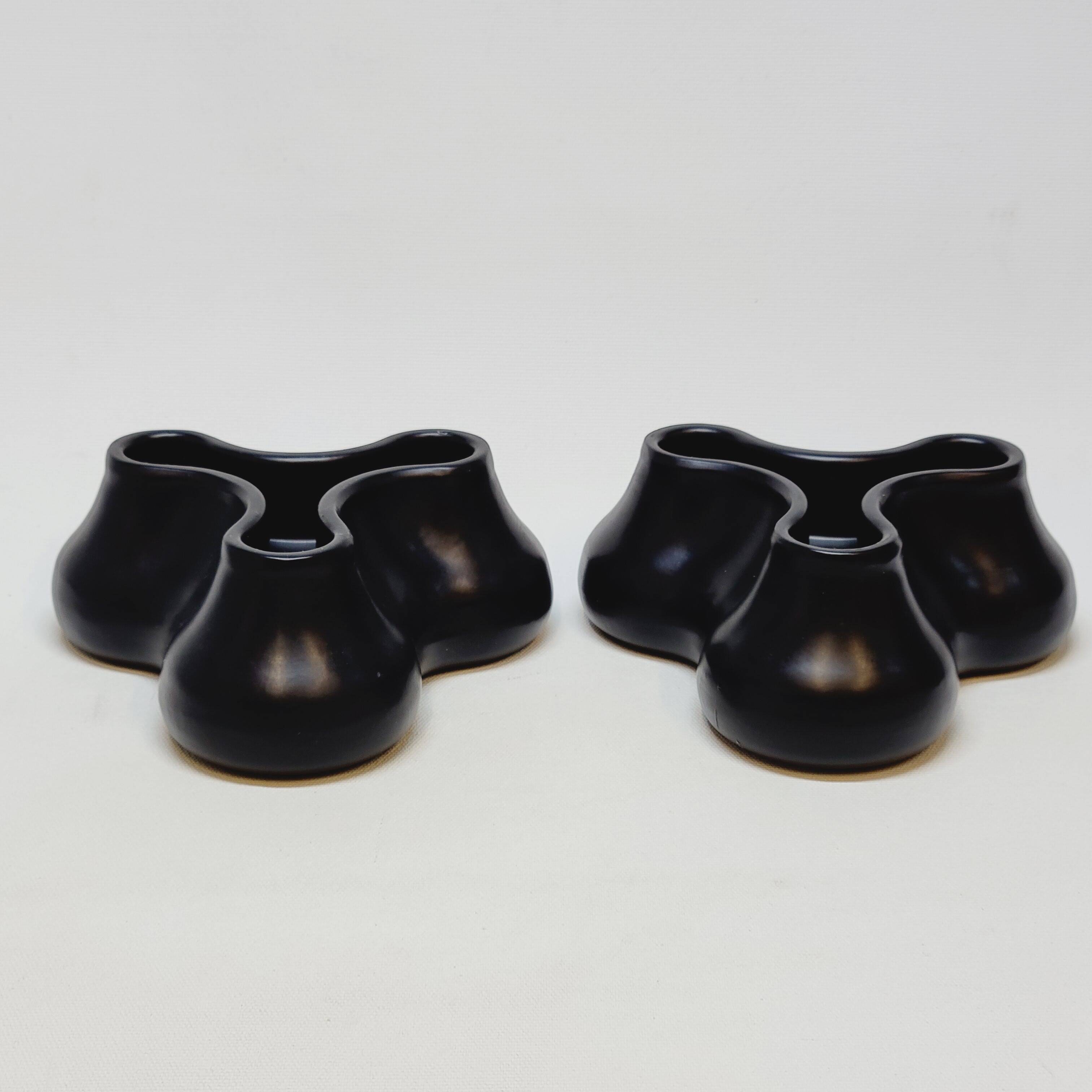 2 Black Candle Holders for 3 Candles Designed by Chris Martin