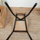 Series of 4 wooden and metal school chairs