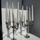 Pair of 5-arm silver-plated metal candlesticks H27