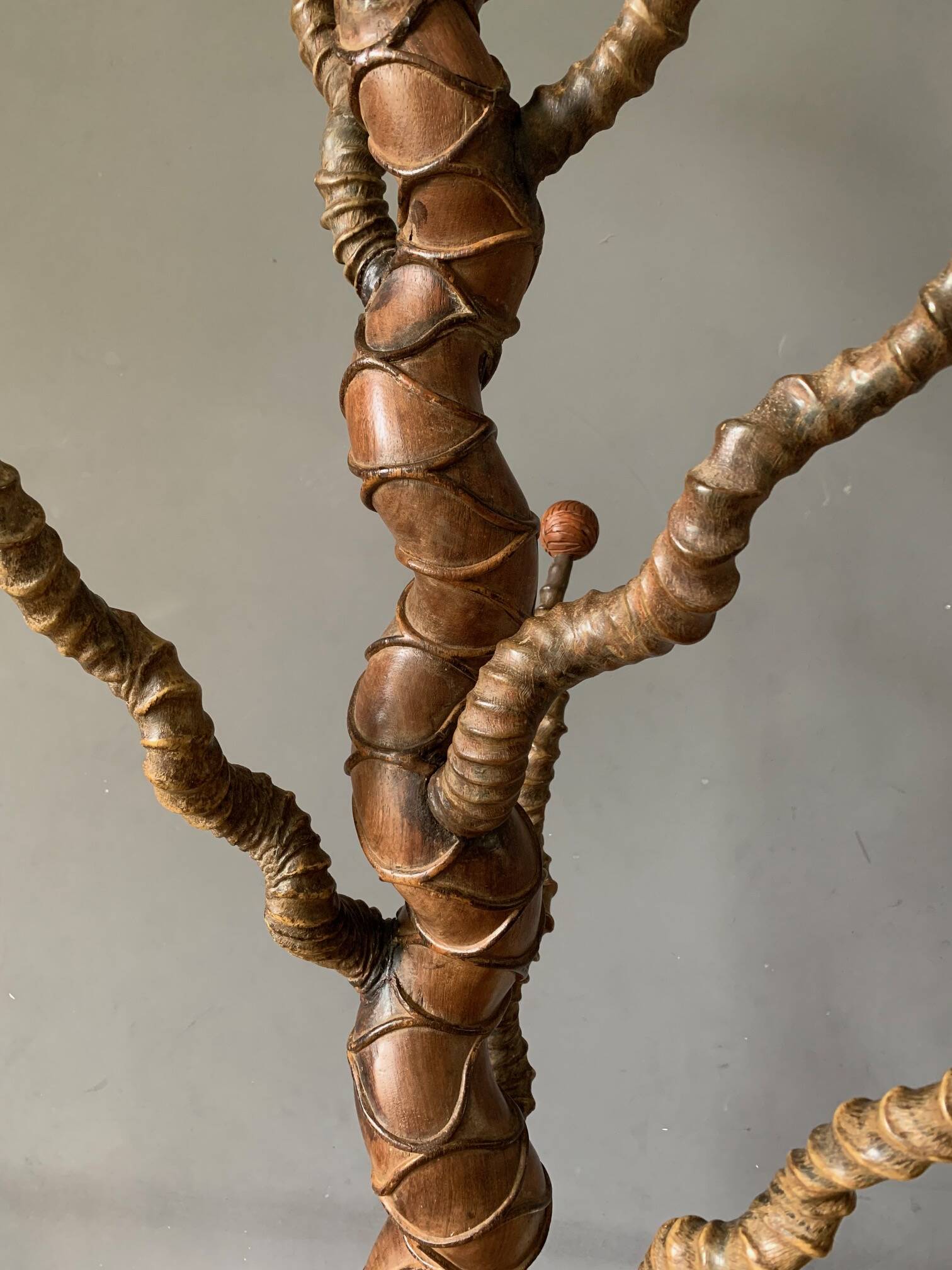 A Remarkable 19th Century Sculptured Rosewood & Buckhorn Hatstand