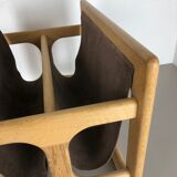 Danish oak wood magazine rack design made by Salin Møbler, 1970s