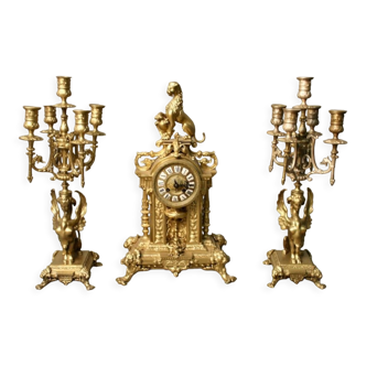 Garniture de cheminée en bronze