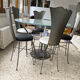 Design glass and steel high table 6-8 seats