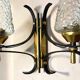 Pair Mid Century Itaian Modern  double wall sconce