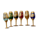 Lot 6 glasses Murano Venice gilded floral decoration in relief