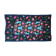 Handwoven floral wool rug, black background with pink roses and geometric design 207x144cm