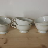 Set of 6 white porcelain cups
