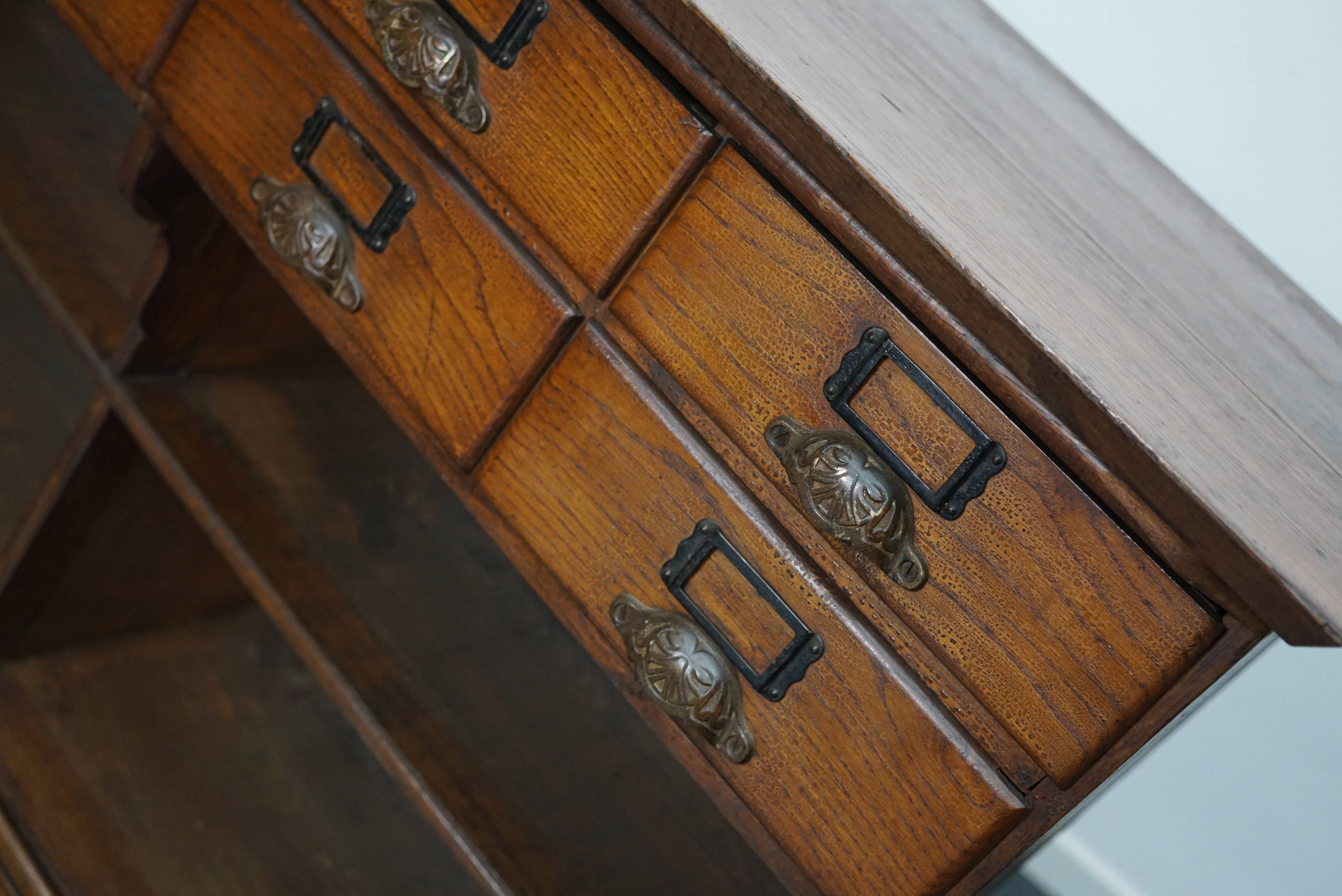 French oak late XIXth century general store shop / display cabinet