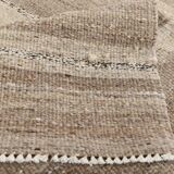 Large Brown Beige Turkish Kilim Rug, 313x374Cm