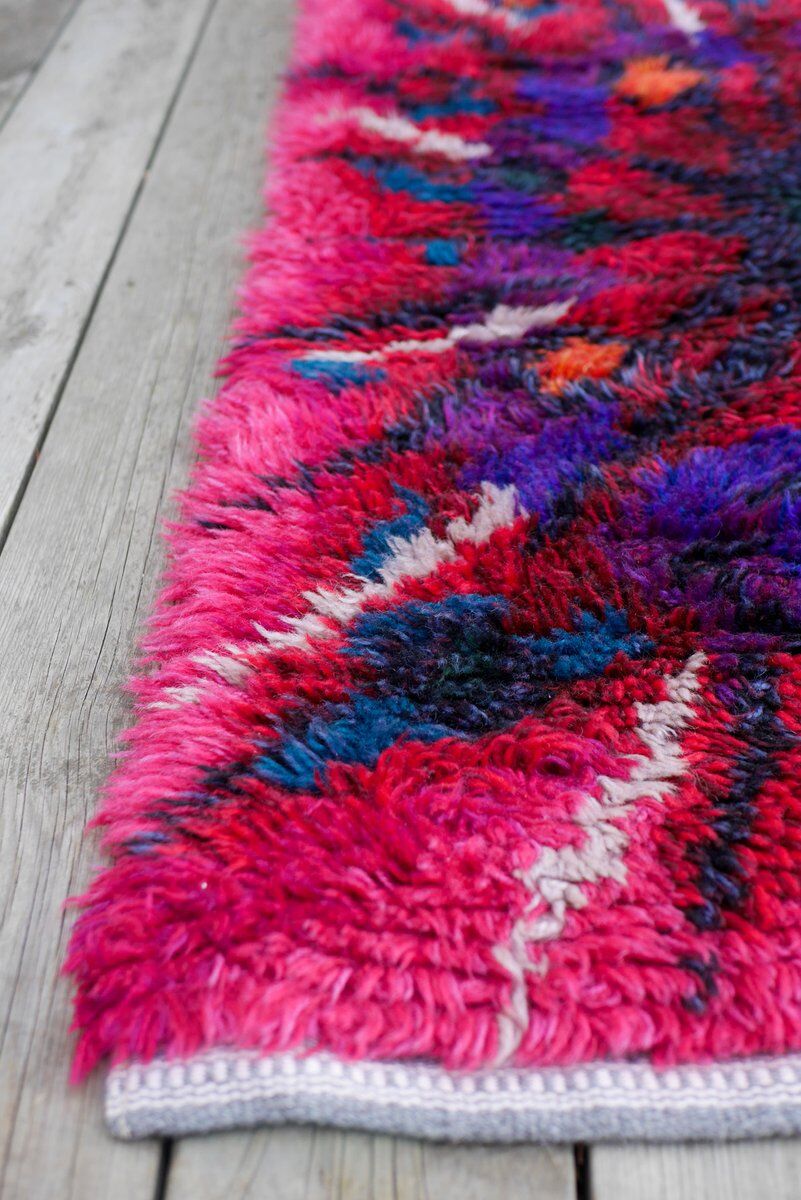 Swedish Tibetan Rya rug with flower by Jagarz for Rya