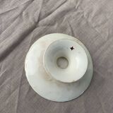 Compotier in slip pattern with art deco roses