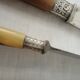 Box 12 old table knife blade steel blade Virole Louis XVI horn handle