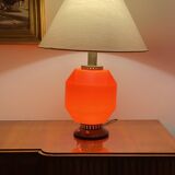 Space Age orange glass table lamp base, Italy 1960s