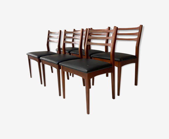 Lot de 6 chaises à manger anglaise du milieu du siècle des années 1960