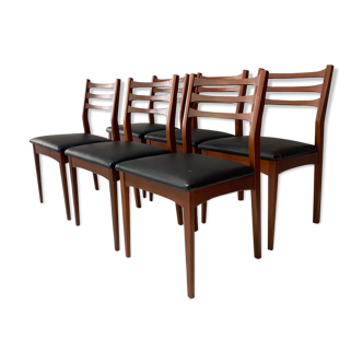 Lot de 6 chaises à manger anglaise du milieu du siècle des années 1960