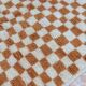 Berber rug in brown and beige check pattern - 206 x 154 cm