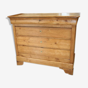 Louis-Philippe massive chest of drawers in blond walnut