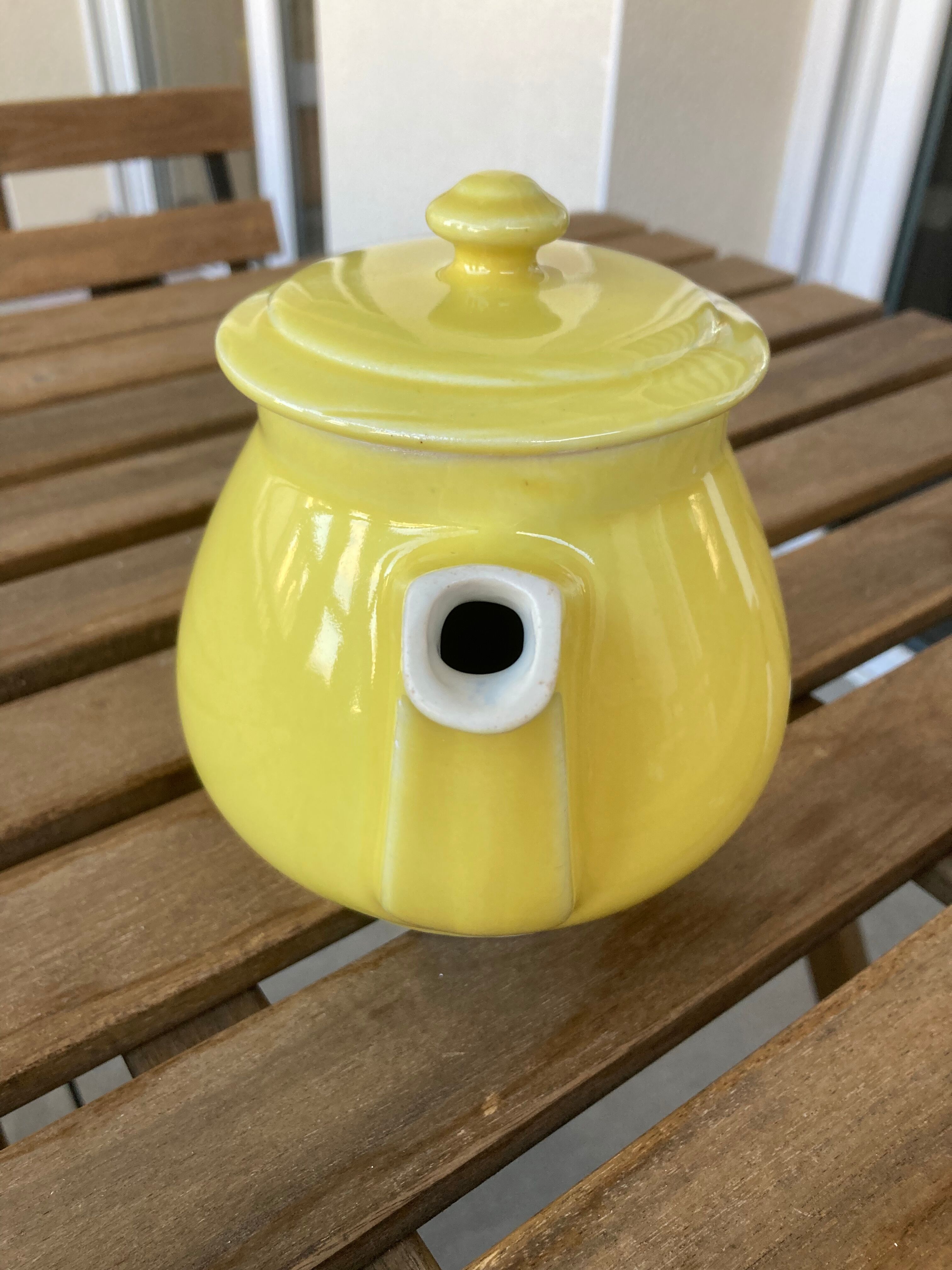 Yellow vintage teapot