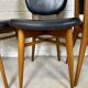 Set of 4 vintage chairs in black leatherette