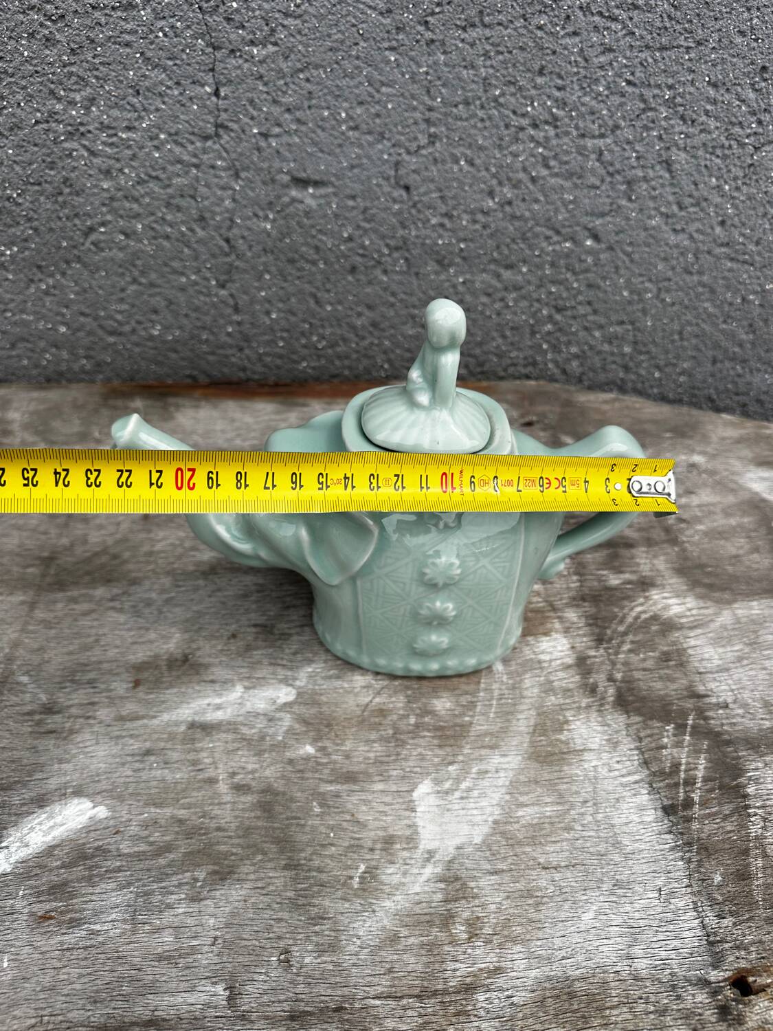 Vintage Chinese Porcelain Teapot - Elephant and Girl on Lid