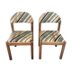 Paire chaises bois et tissu