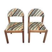 Pair of wooden chairs and fabric