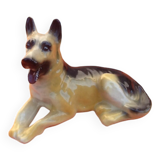 1970s zoomorphic sculpture glazed ceramics german shepherd dog