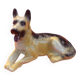 Sculpture zoomorphe  céramique vernissée  chien berger allemand