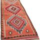 Turkish Handwoven Vintage Herki Kilim 98 cm x 313 cm