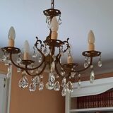 Crystal and bronze chandelier