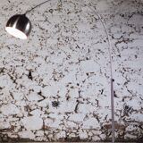 Arc floor lamp in chrome and marble, 1970