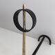 Pair of modernist bronze and wrought iron andirons