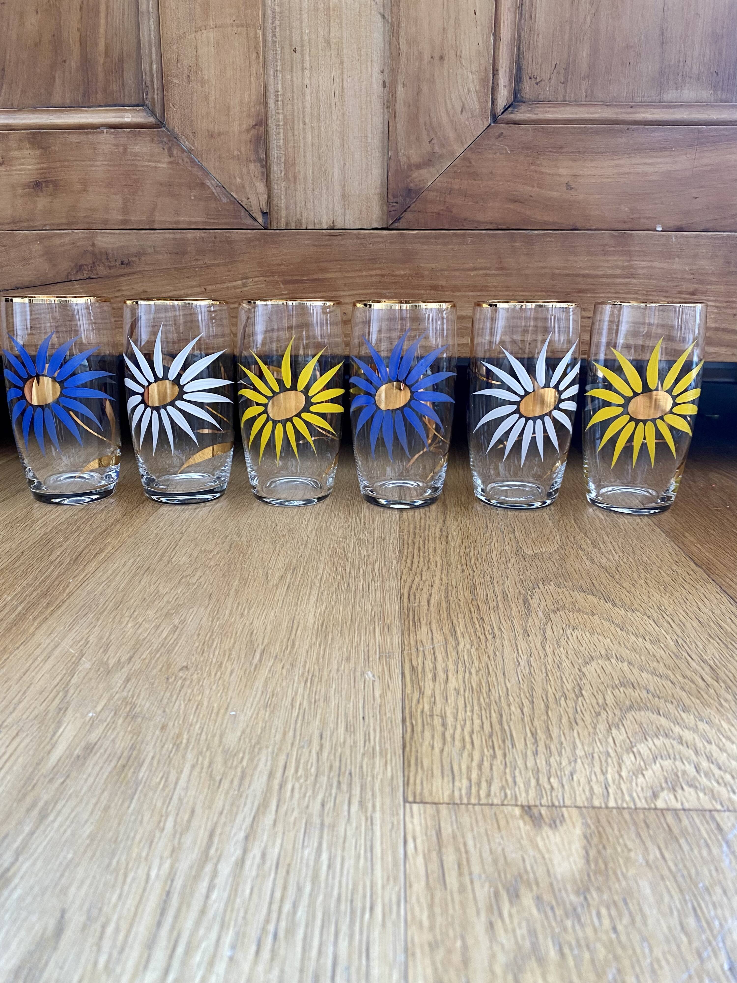 Service à eau ou orangeade vintage 6 verres et carafe