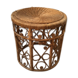 Peacock vintage rattan side table