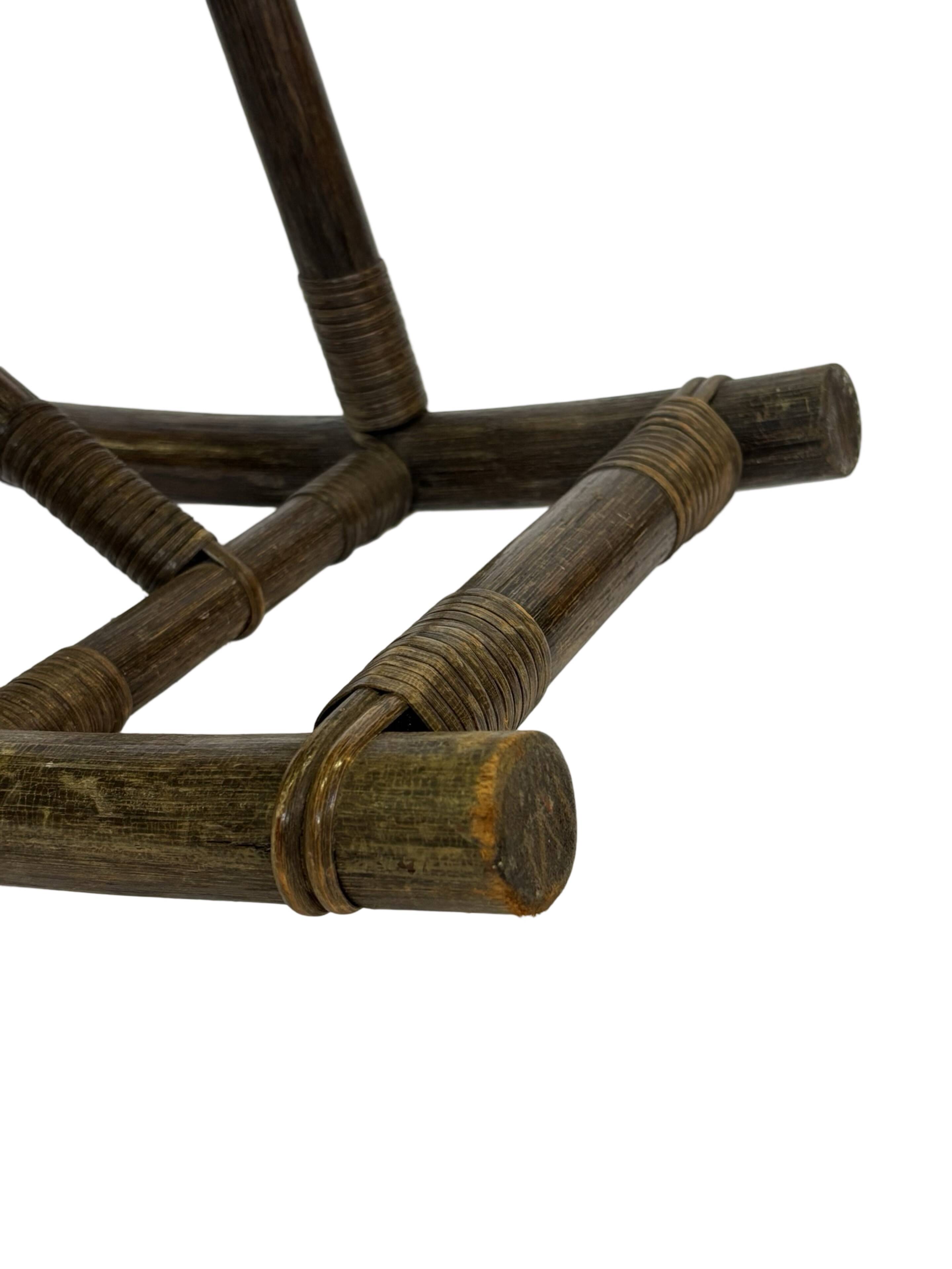 Midcentury bamboo rattan rocking horse 60's design children