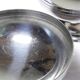 6 vintage bistro-style stainless steel dessert bowls on feet