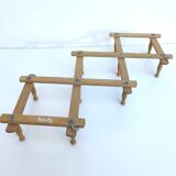 Coat rack accordion vintage light wood 10 hooks