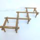 Coat rack accordion vintage light wood 10 hooks