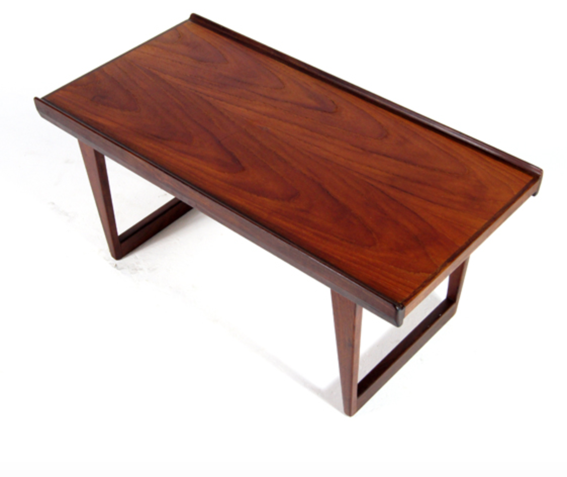 Vintage retro coffee table bench in Danish teak 60s 70s