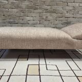 Daybed, vintage 1970s chaise longue with headrest.
