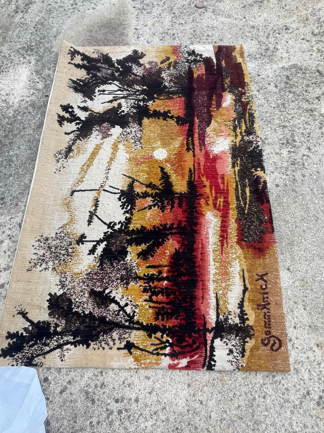 Tapisserie sérigraphie d’Aubusson Crépuscule de Gemmanick