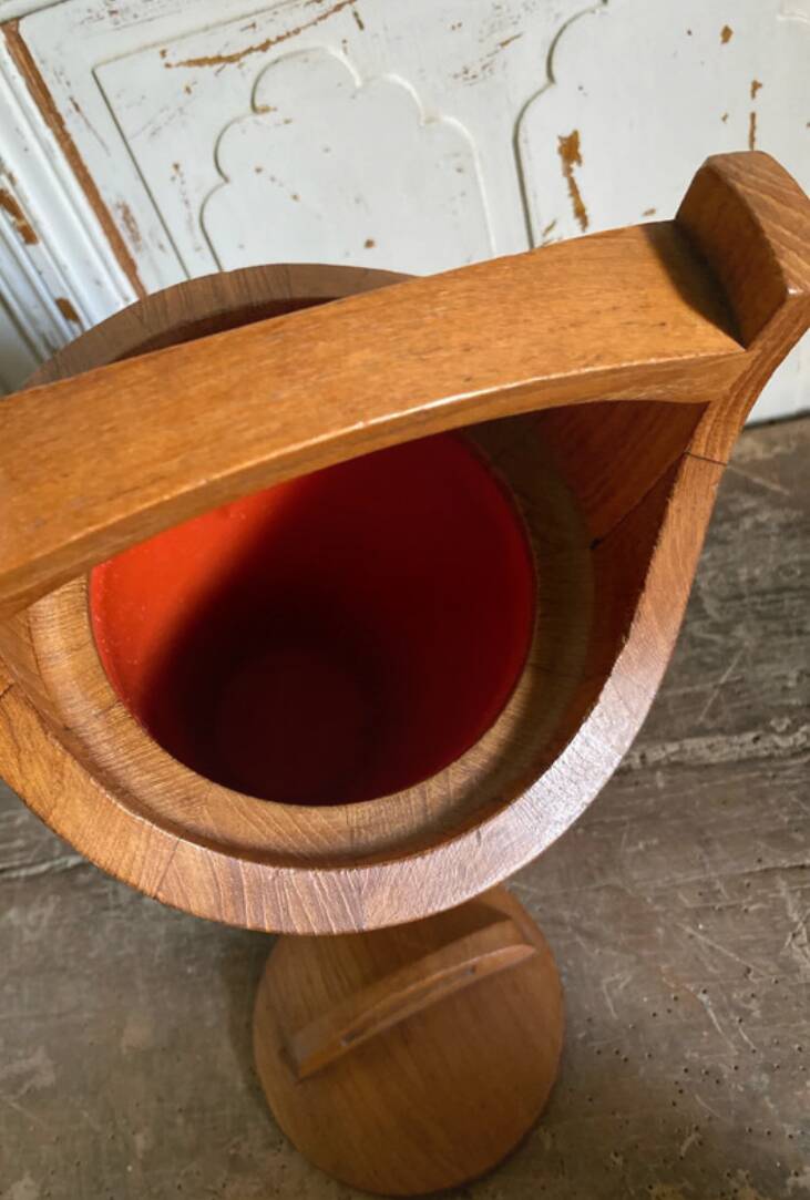 Jens Quistgaard, teak ice bucket from the 1960s.