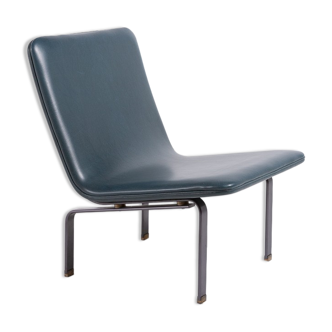 Fauteuil lounge architectural danois en galon bleu 1960