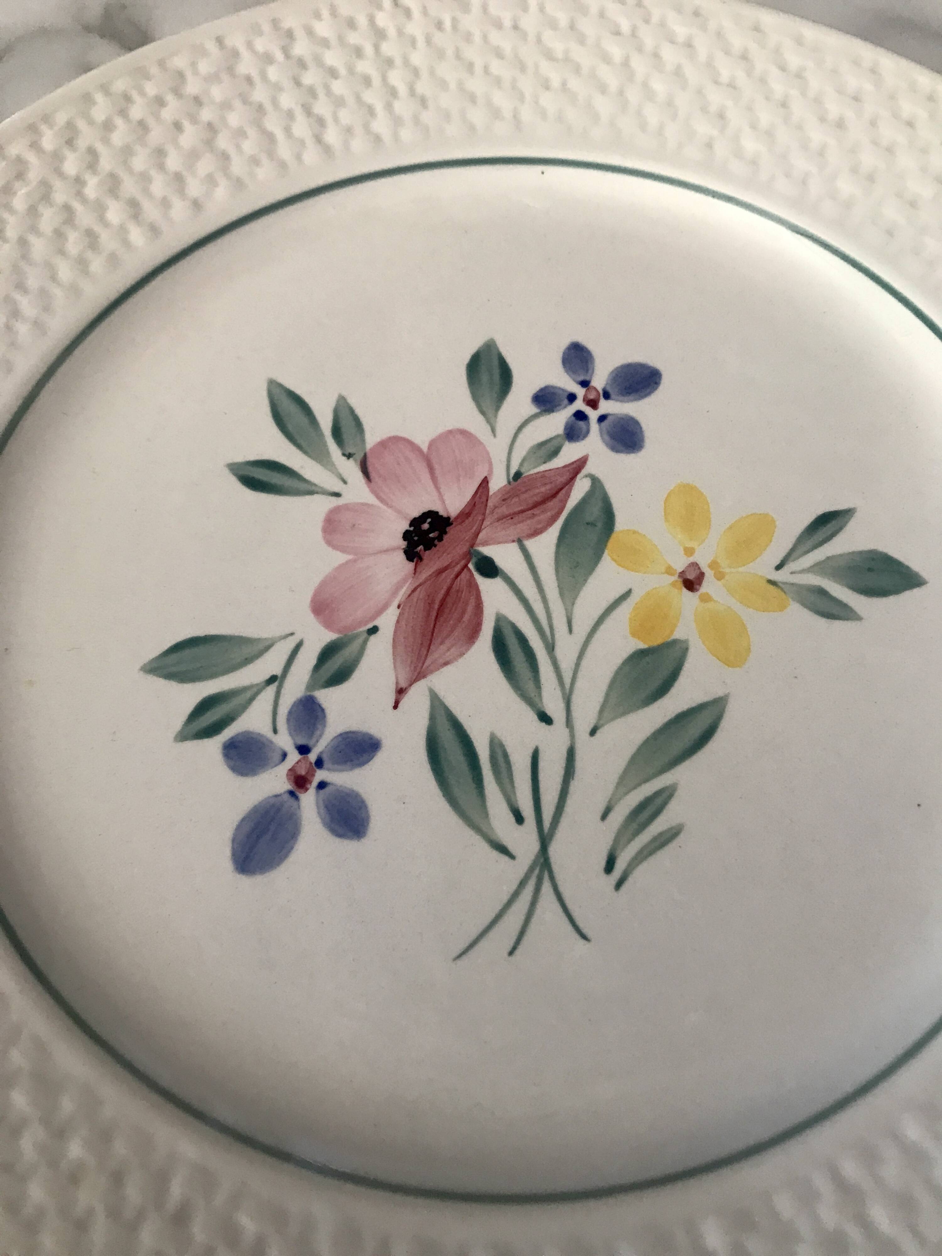 Fabiola Digoin Sarreguemines flat plates from the 50s