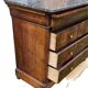 Flamed Mahogany Commode with Veined Black Marble Top
