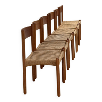 Ensemble de 6 chaises de salle à manger – 1962 danoise Mid-Century Modern