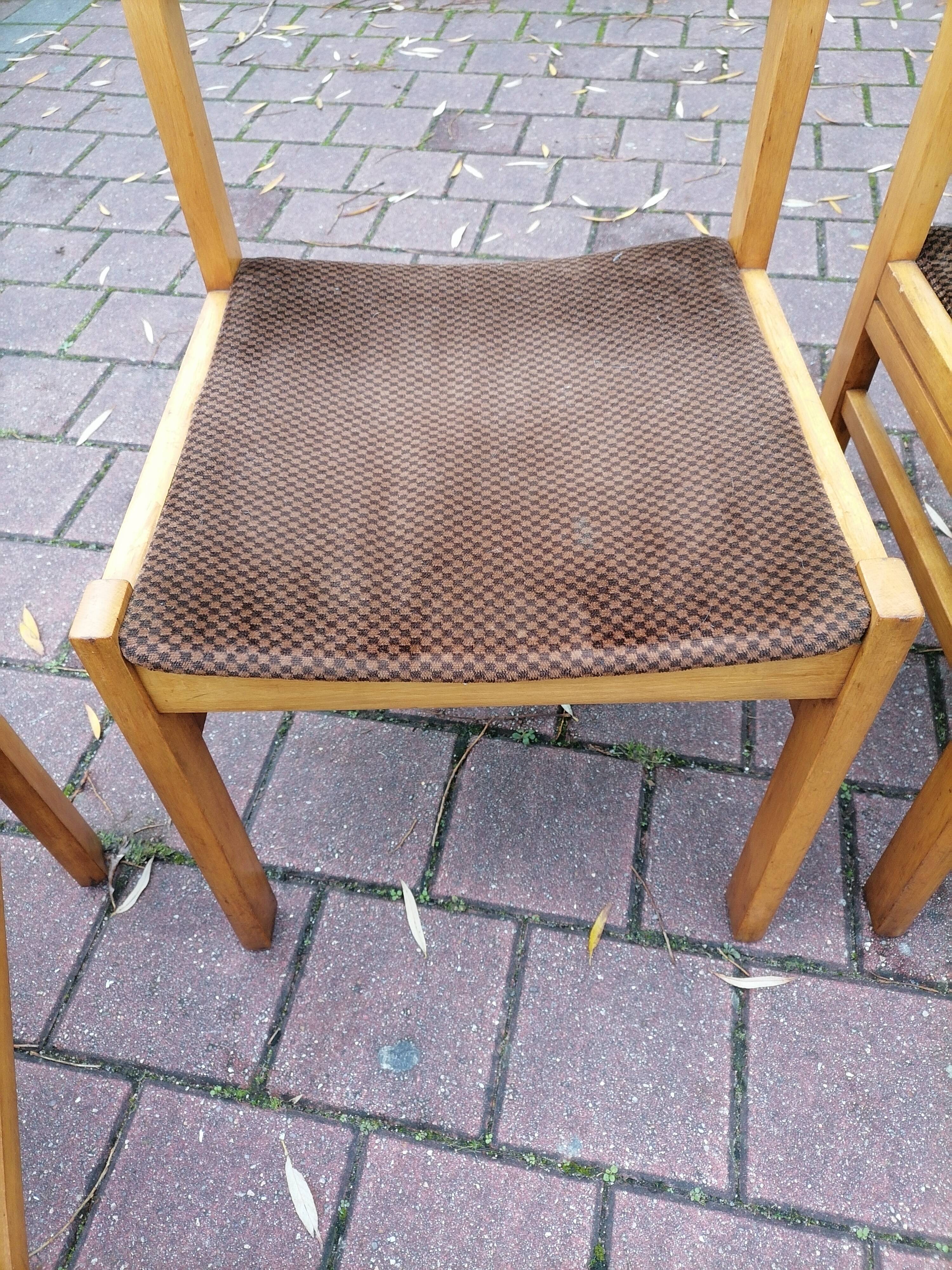 4 old Scandinavian chairs vintage teak 1960