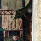 Oil painting on canvas 'Parisian street' CH Chanoy 1953 School of Paris