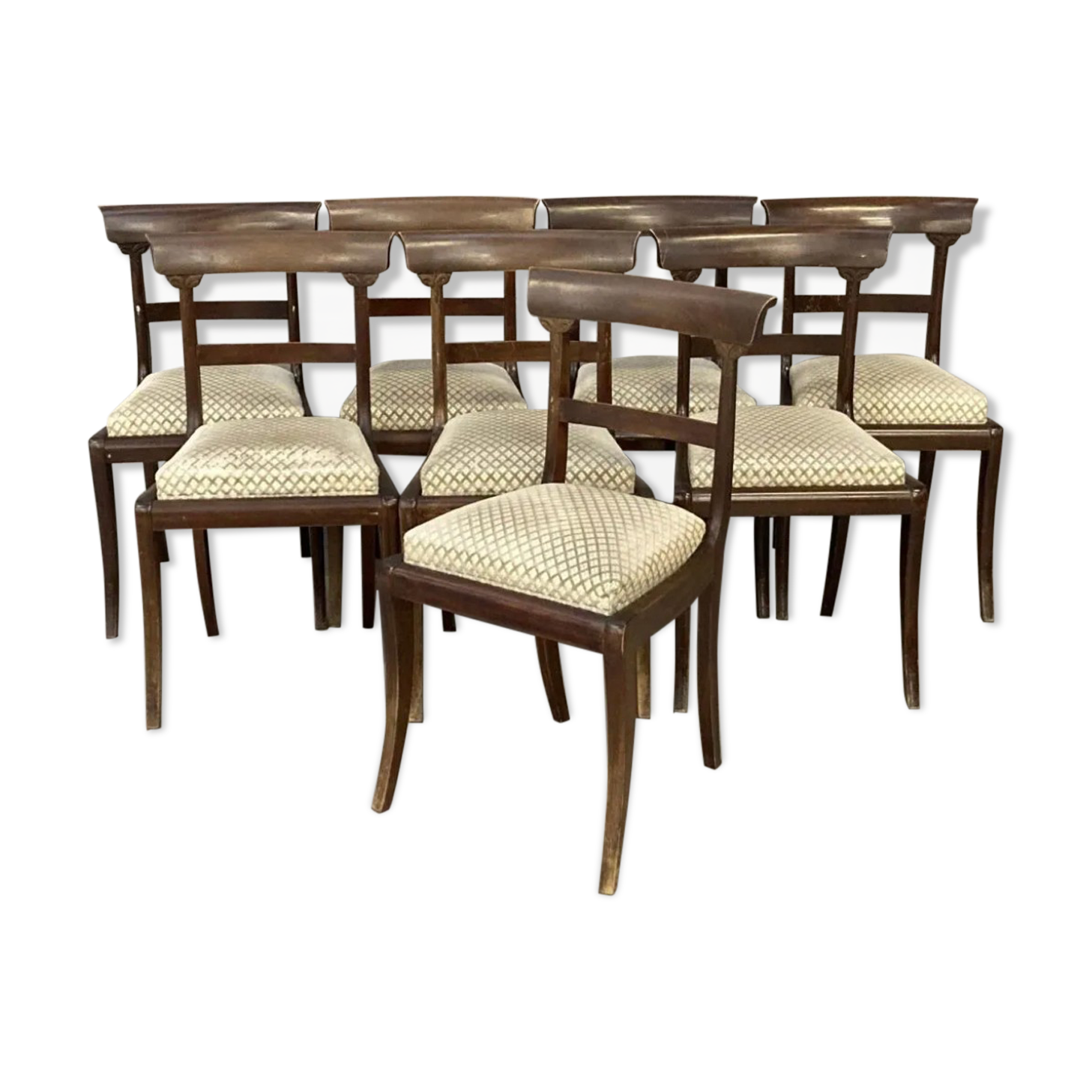 Suite of 8 Directoire style chairs - English